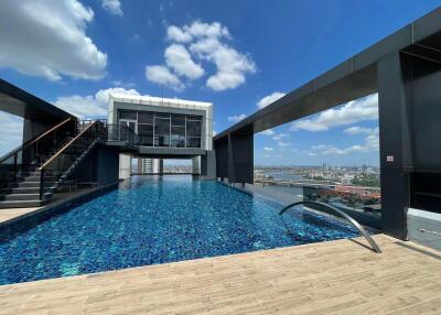 Rooftop pool with city view