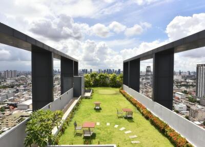 Rooftop garden with city view