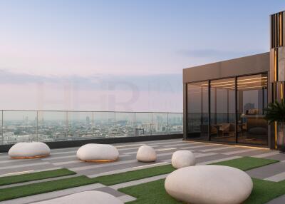 Rooftop terrace with modern design and panoramic city views