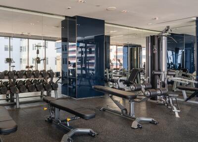 Well-equipped gym with various fitness machines