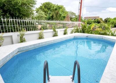 Photo of a swimming pool in the backyard