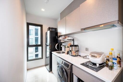 Modern kitchen with appliances and counter space