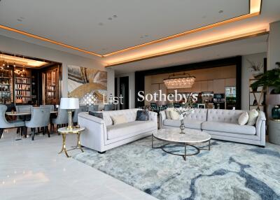 Modern luxury living room with elegant decor and open layout