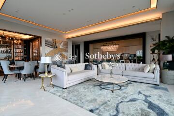 Modern luxury living room with elegant decor and open layout