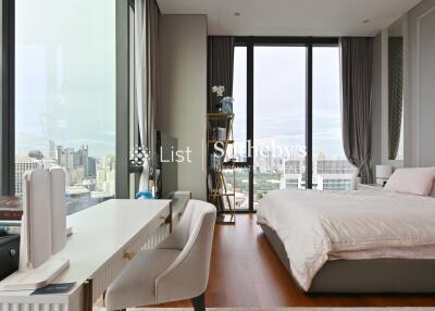 Modern bedroom with city view