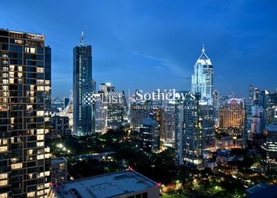 City skyline view at night