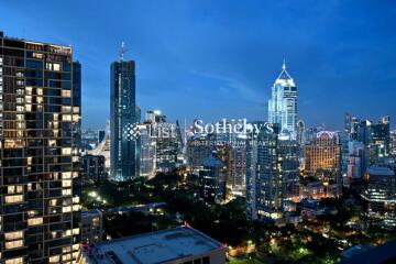 City skyline view at night