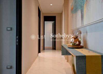 Modern hallway with decorative artwork and sleek console table