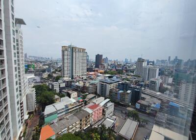 Panoramic view of city with high-rise buildings