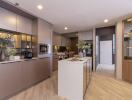 Modern kitchen with island and integrated appliances