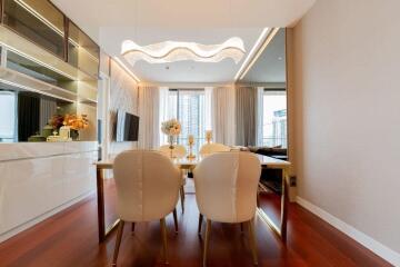 Modern dining area with elegant furnishings