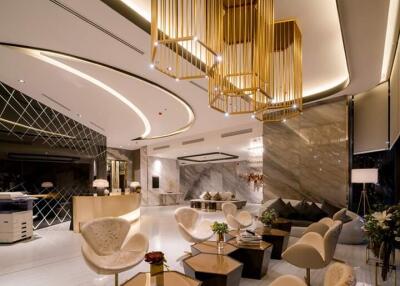 Luxurious lobby with modern furniture and decor