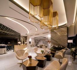 Luxurious lobby with modern furniture and decor