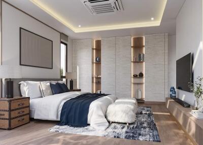 Modern and spacious bedroom with stylish decor