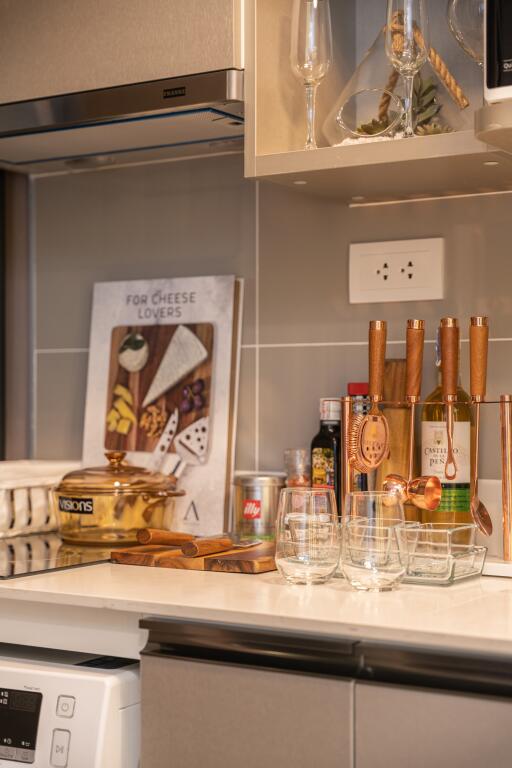 Modern kitchen with countertop accessories