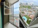 Balcony with urban view from a high-rise building