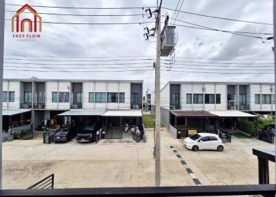 A photo of residential townhouses