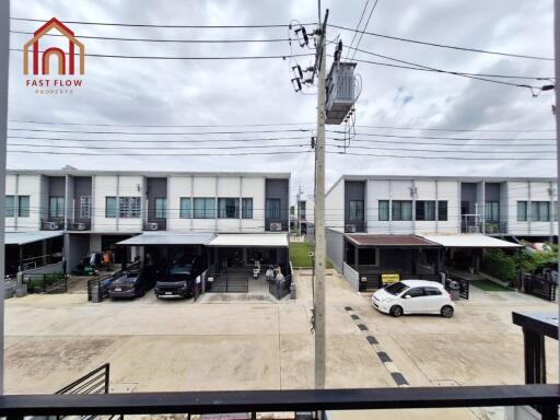 A photo of residential townhouses