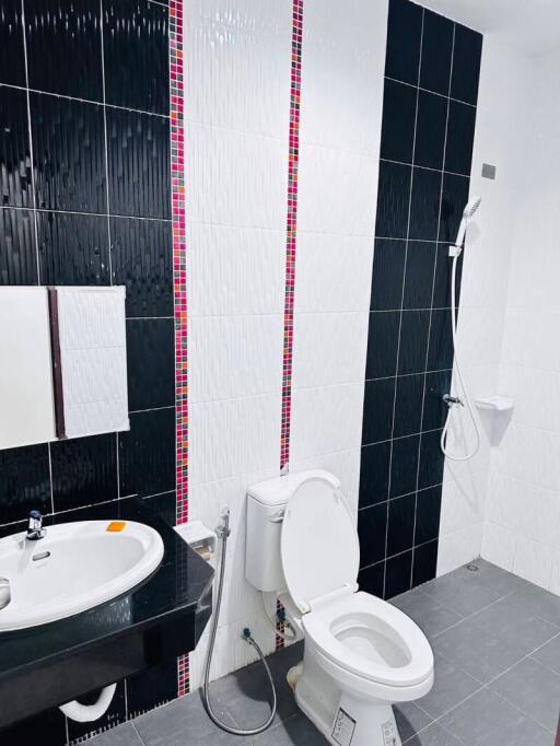 Modern bathroom with tiling