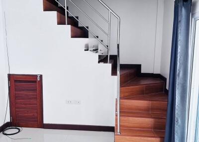 Living area with staircase