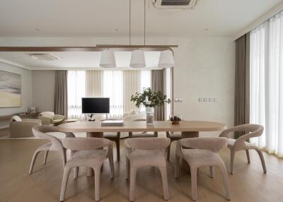 Modern dining area in open-plan living space