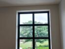 Bedroom window with green view