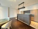 Modern kitchen with dining area