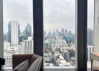 Living room with a city view