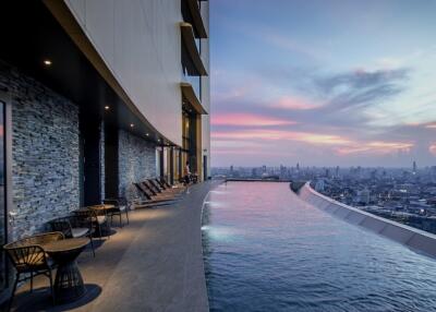 Skyline view from an infinity pool