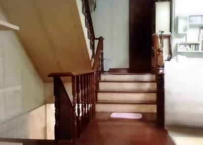 Wooden staircase with balustrade