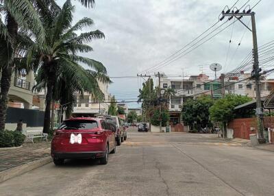 Street view with parked cars