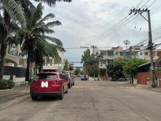 Street view with parked cars