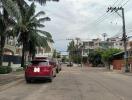 Street view with parked cars