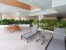 Spacious outdoor area with seating