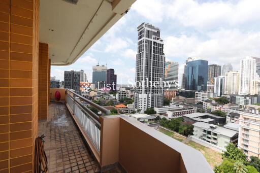 View from the balcony over the cityscape