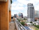 Modern urban balcony with city view