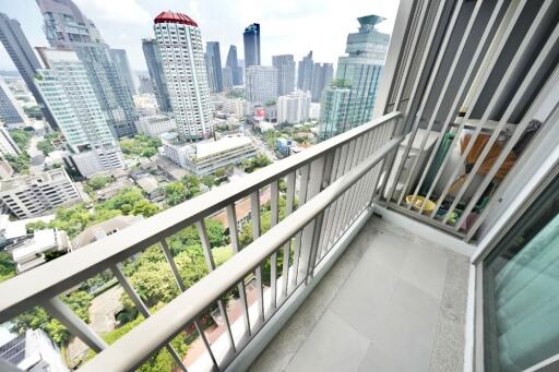 High-rise balcony with city view