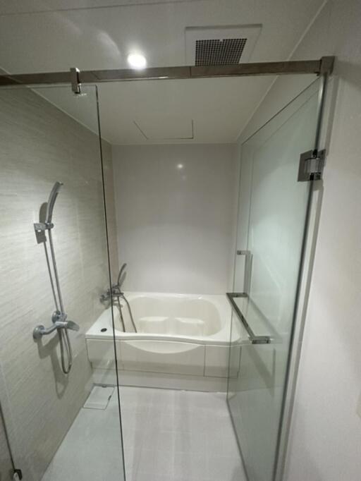 Modern bathroom with shower and bathtub