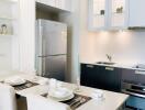 Modern kitchen with dining area