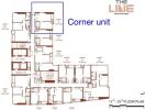 Floor plan of a corner unit