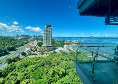 Scenic view from high-rise balcony