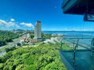 Scenic view from high-rise balcony