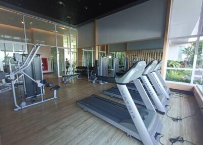 Modern indoor gym with exercise equipment