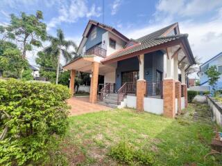 Front view of a house with a garden