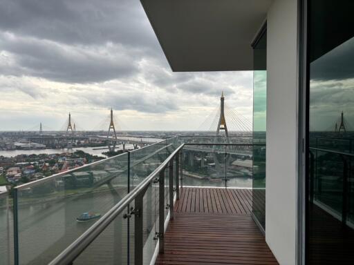 view from balcony with bridge and river