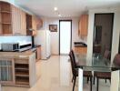 Modern kitchen with dining area