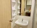 Modern bathroom with sink and mirror