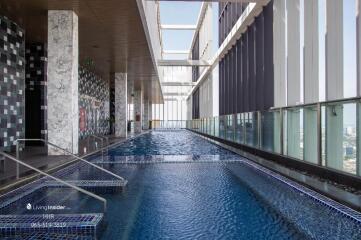 Outdoor pool with city view