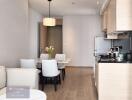 modern kitchen and dining area