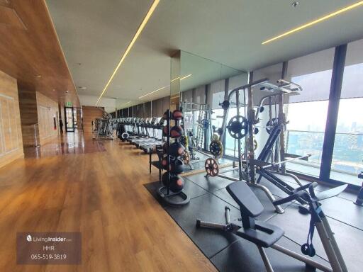 Modern gym with city view